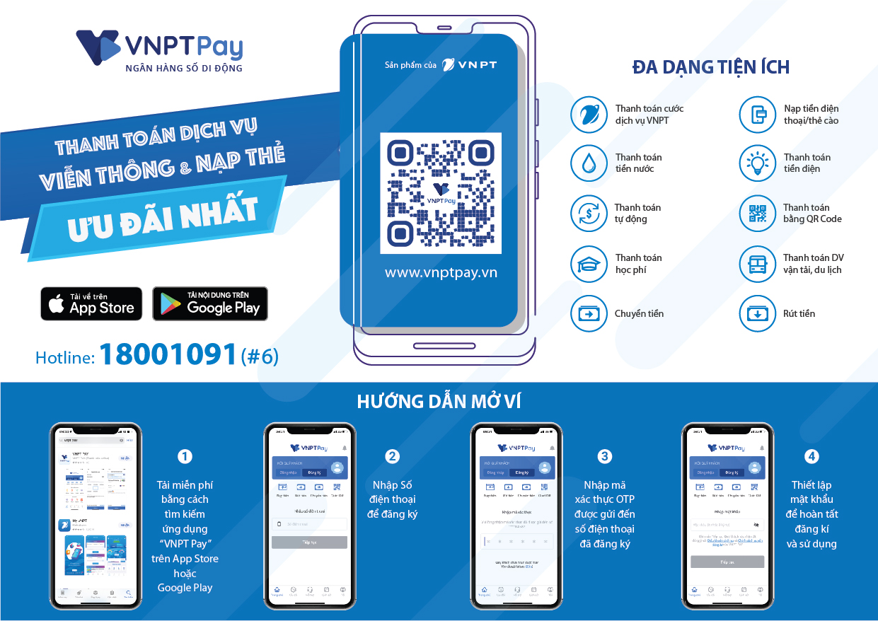 Hướng dẫn tải ứng dụng VNPT Pay và liên kết với tài khoản ngân hàng 
