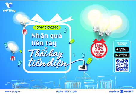 Giảm 20% tiền điện khi thanh toán qua VNPT Pay