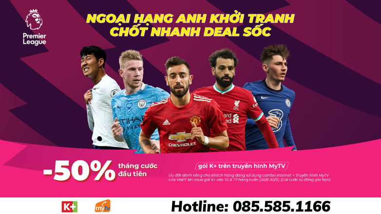 Ưu đãi nóng hổi dành cho fan thể thao gói K+ trên truyền hình MyTV
