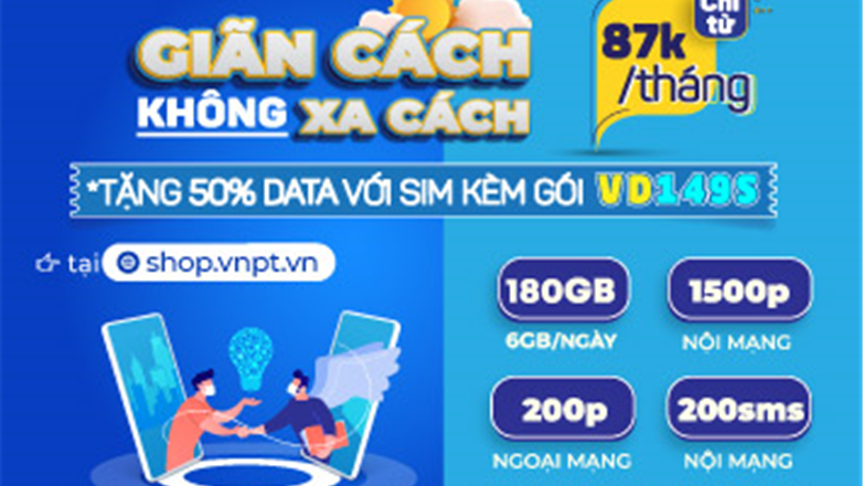 Ưu đãi siêu khủng VD149S VinaPhone: Tặng thêm 50% dung lượng data
