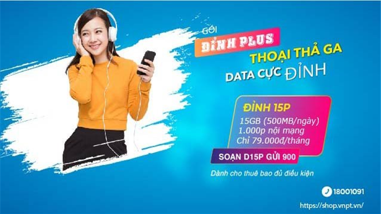 Đăng ký SIM kèm gói D15P VinaPhone nhận ngay 15GB và 1000 phút gọi miễn phí