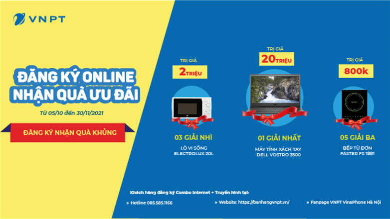 Khuyến mại lắp mạng "Đăng ký Online- Nhận quà ưu đãi"