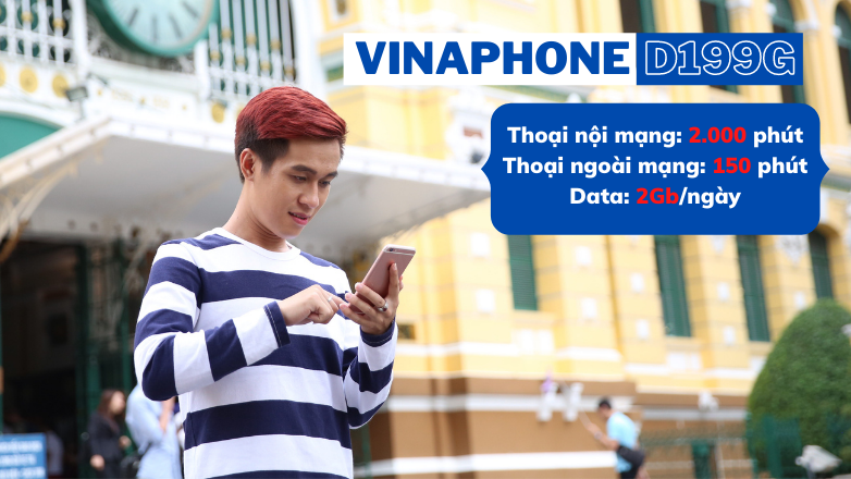 D199G - Gói cước Vinaphone trả sau giá rẻ ưu đãi khủng