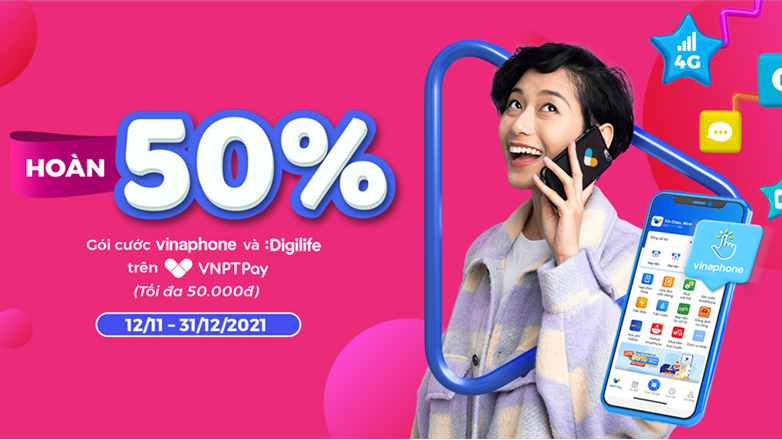 Ưu đãi gói cước VinaPhone và DigiLife trên VNPT Pay