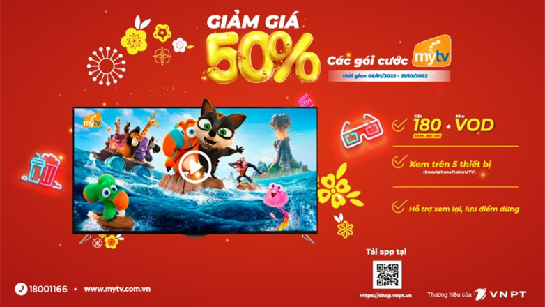 Chào 2022, Truyền hình MyTV OTT tung đợt khuyến mãi giảm 50%