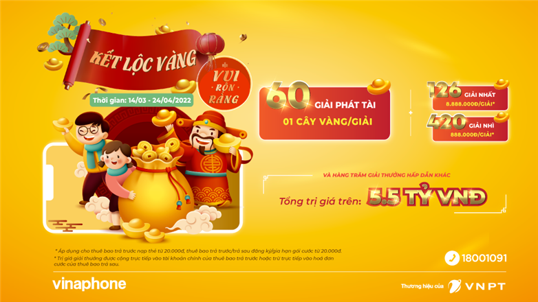 Quay thưởng trúng VÀNG cùng VinaPhone
