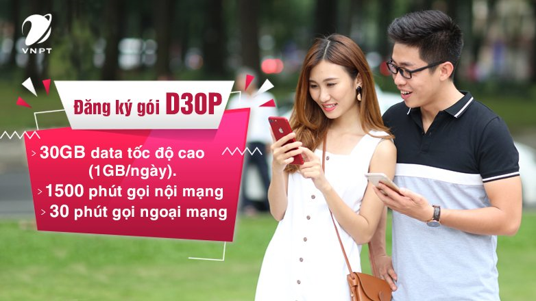 Hướng dẫn đăng ký gói D30P VinaPhone 99K nhận 30GB, 1530 phút gọi