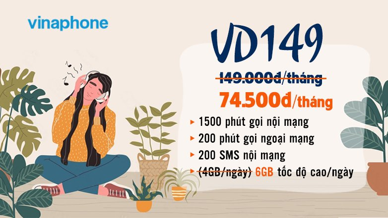 Gói VD149 VinaPhone giảm 50% giá và tặng thêm data nhân dịp Sea games