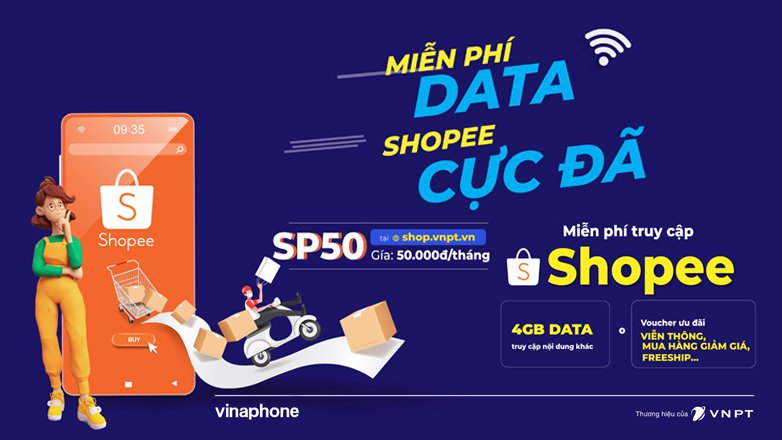 Vinaphone triển khai gói SP50 lướt web và lướt shopee thả ga