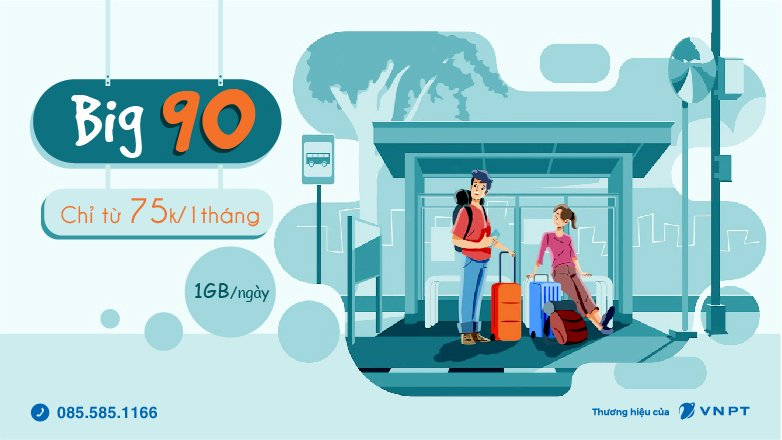 Đăng ký gói BIG90 VinaPhone chỉ 90K có 30GB data
