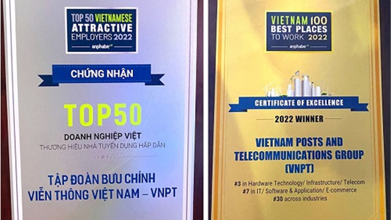 VNPT được vinh danh trong Top đầu Nơi làm việc tốt nhất và Thương hiệu tuyển dụng hấp dẫn 2022