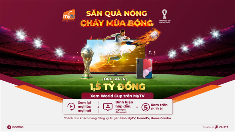 Khởi tranh World Cup 2022, MyTV tung ưu đãi “Săn quà nóng - Cháy mùa bóng”