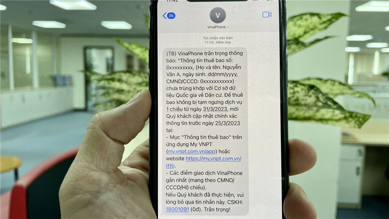 Thuê bao nhận được thông báo nhưng chưa thực hiện chuẩn hóa thông tin sẽ bị gián đoạn liên lạc sau 31/3/2023