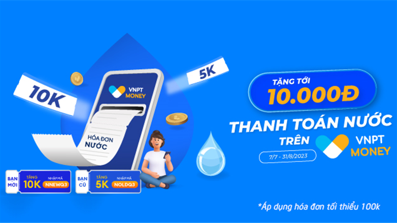Ưu đãi thanh toán Nước trên VNPT Money