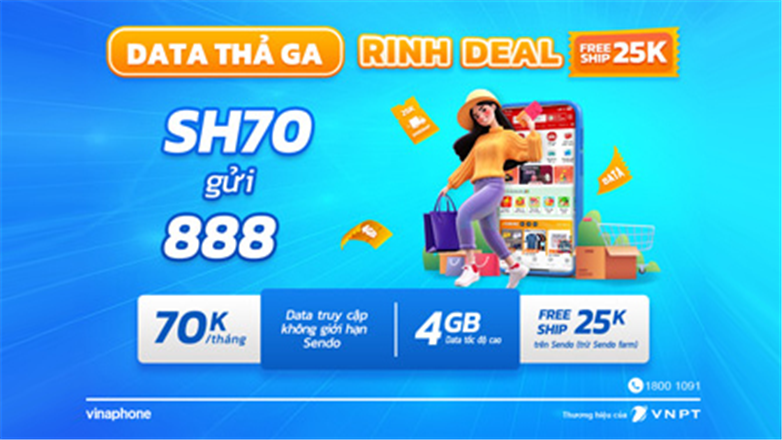 “Đi Shopping ngay – Quà tặng về tay” với ưu đãi gói cước SH70 của VinaPhone