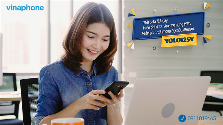 Đăng ký sim kèm gói YOLO125V Vinaphone nhận ngay 7GB/Ngày