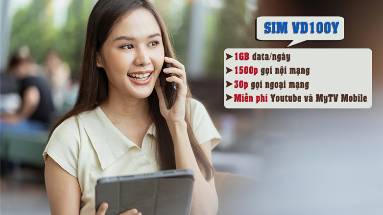 Hướng dẫn đăng ký sim kèm gói VD100Y Vinaphone nhận 30GB, truy cập Youtube không giới hạn