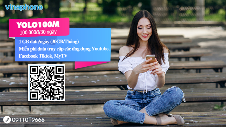 Đăng ký gói YOLO100M Vinaphone nhận 30GB, free Data Tiktok/Facebook