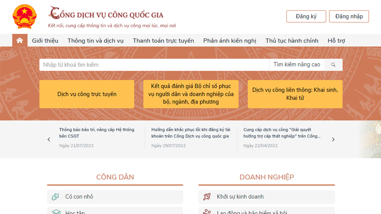 5 bước đăng ký tài khoản dịch vụ công quốc gia bằng thuê bao di động 