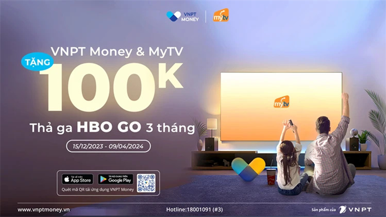 VNPT Money và MyTV TẶNG 100K - Thả ga HBO GO 3 tháng