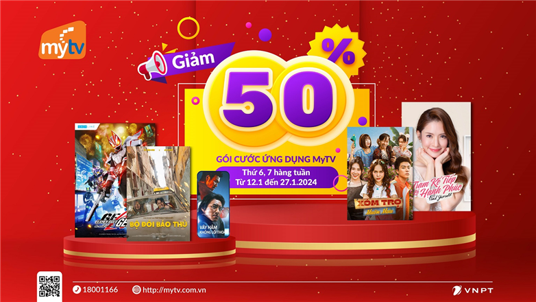 Chào 2024, Truyền hình MyTV giảm 50% gói cước Ứng dụng MyTV