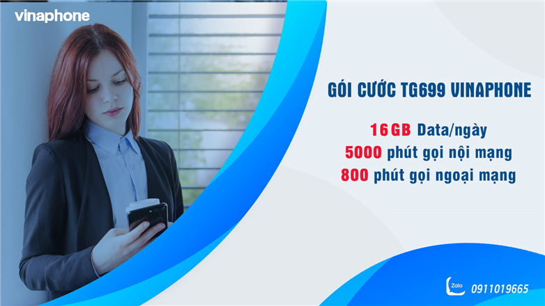 Đăng ký gói TG699 VinaPhone nhận 480GB+ 5800 phút