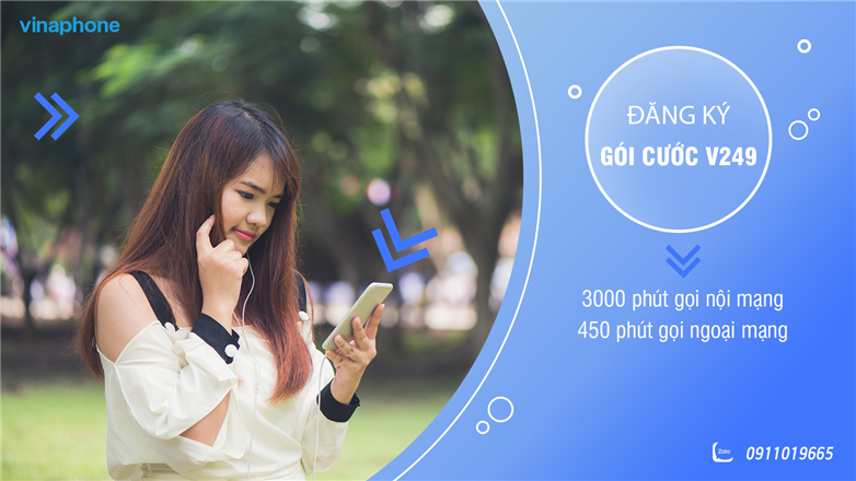 Đăng ký gói cước V249 của VinaPhone nhận 3450 phút gọi nội, ngoại mạng