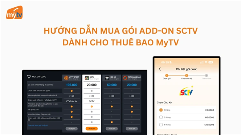 Tổng hợp các cách mua gói add-on SCTV dành cho thuê bao của MyTV