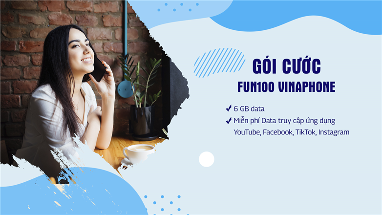 Gói FUN100 VinaPhone lướt TikTok, xem YouTube thả ga chỉ 100k/tháng