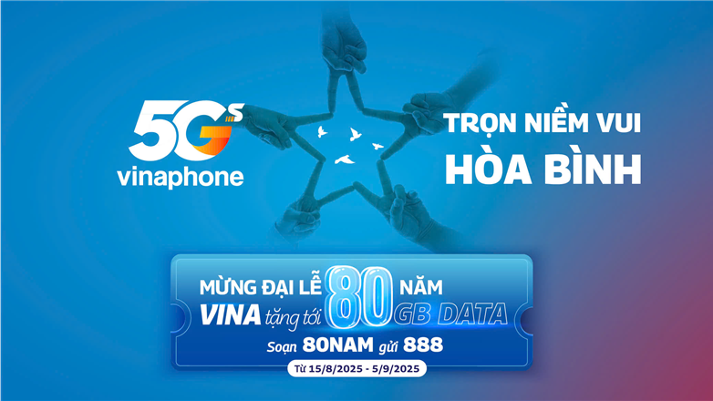 Đón Đại lễ, nhận tới 80GB Data miễn phí cùng VinaPhone