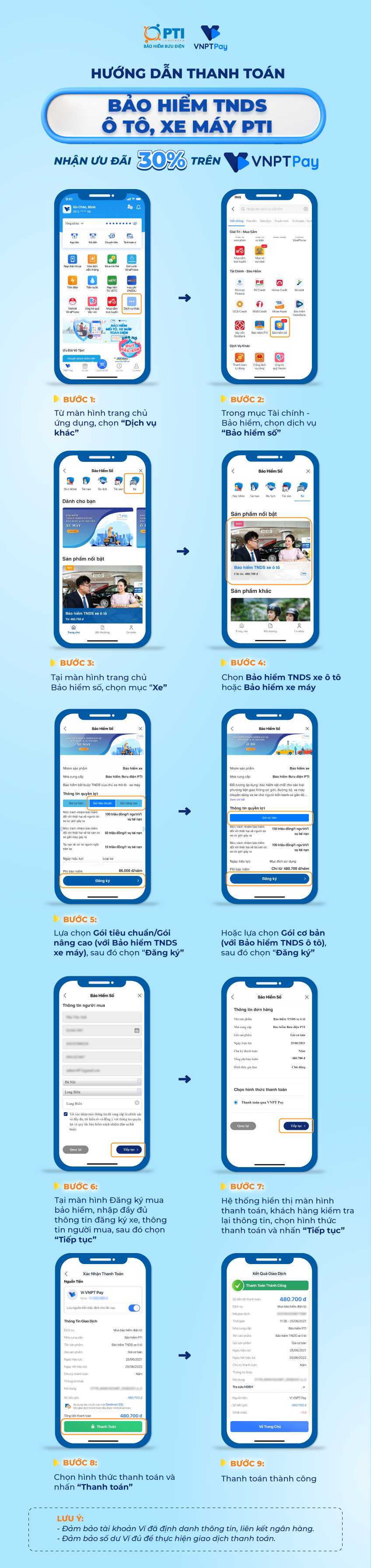 Hoàn ngay 30% khi mua Bảo hiểm xe máy, ô tô trên VNPT Pay